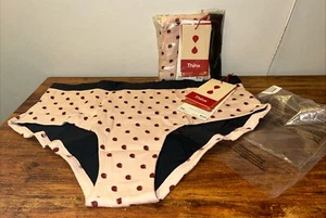 2x THINX Cotton Organic Cotton Brief Underwear 3XL Let’s Polka Moderate Protect - Bild 1 von 13