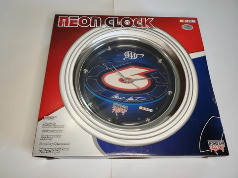 NASCAR #6 MARK MARTIN ROUSH RACING 14'5" NEON RED WALL CLOCK Cover