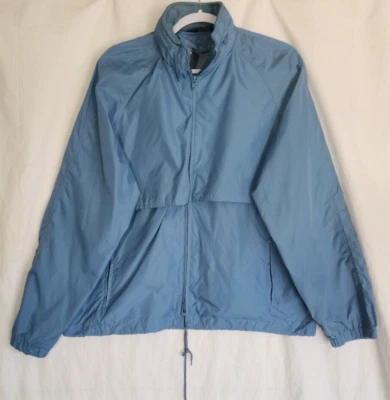 复古 Woolrich Chore Burmuda 蓝色连帽风衣夹克大号通风 — 第 1/4 张图片