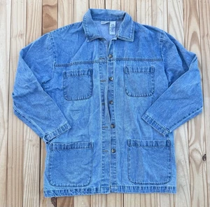 Vintage Cabin Creek Denim Barn Chore Jacket Womens Large Utility Coat 90s Y2K - Bild 1 von 9