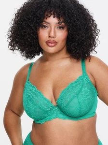 Ann Summers Sexy Lace Fuller Bust DD+ Non Padded Bra Mid Green 32DD to 44H - Picture 1 of 6