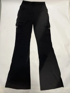 CoreFlex Women Workout Flare Leggings with Pockets Black Size XL Inseam 32” NEW - Picture 1 of 16