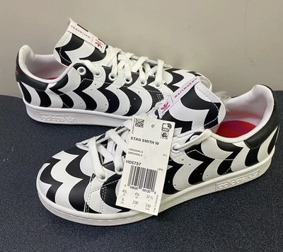 Adidas Marimekko Shoes Womens Size 6 Black White Art Sneakers Stan Smith H05757 - Image 1 of 4