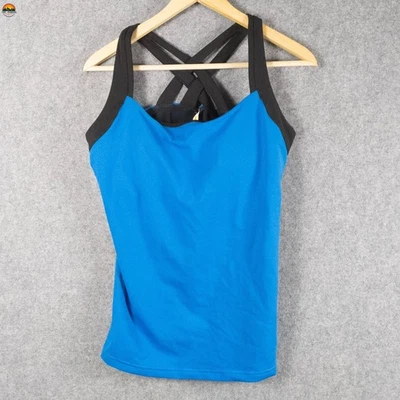 Camiseta sin mangas Lucy Racerback azul negra espalda cruzada ropa deportiva yoga gymcore para mujer XL Foto 1 de 4