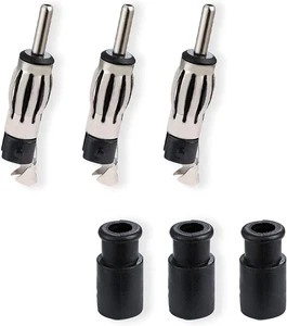 3PCS DIN Plug Crimp Connector Straight Adapter FM/AM Car Radio Antenna Connectio - Picture 1 of 12