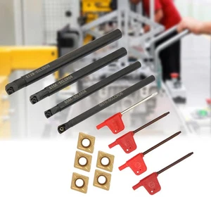 4 Stck. S07K/S08K/S10K/S12M-SCLCR06 Drehmaschine Bohrstange Drehwerkzeug-Kit & T8 Schraubenschlüssel - Bild 1 von 10