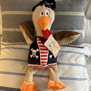 Think Dog Pirate Chicken Toy Stuffed With 100% Recycled Material Navy NWT - Picture 1 of 3
