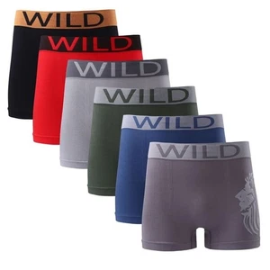 Confezione 6 Boxer Uomo Senza Cuciture Assortiti Colori Selvaggi Intimo Super Elasticizzati - Foto 1 di 1
