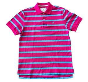 Southern Tide Skipjack Men M Polo shirt Fuchsia Blue Striped Golf Stretch Cotton - Picture 1 of 11