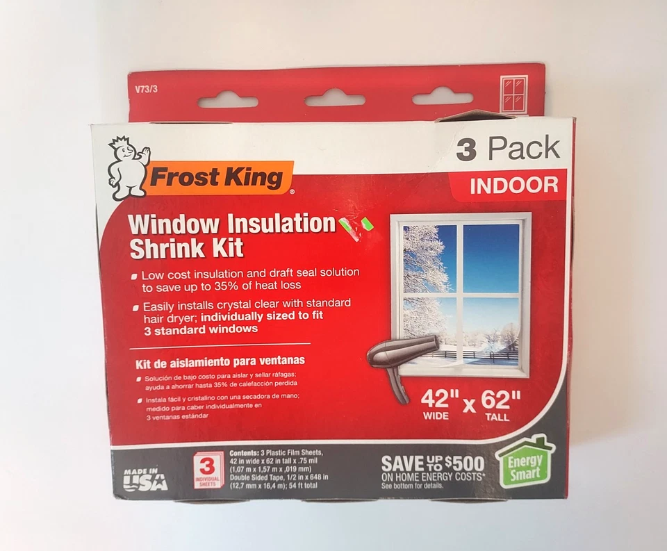 (3-Pk) Frost King Indoor Window Insulation Kit V73/3H