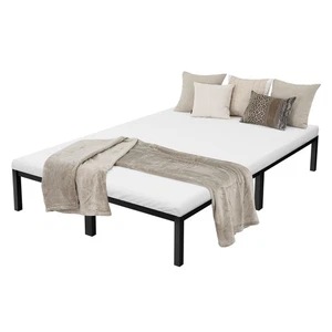 Metallbett Bettgestell Schlafzimmerbett Stahl Bett Lattenrost Schwarz 140x200 cm - Bild 1 von 7