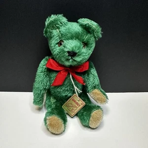 Brandneu mit Etikett grausig grüner Mohair Teddybär Sammler Stofftier Plüschpuppe Spielzeug 8 Zoll - Bild 1 von 8