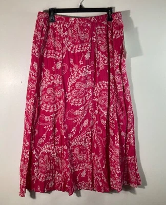 Falda midi arrugada para mujer Choices besada por el sol rosa forrada algodón XL NUEVA CON ETIQUETAS Foto 1 de 4