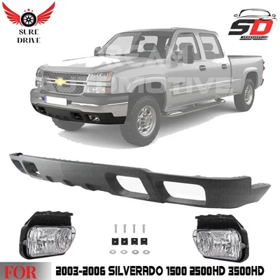 Front Lower Valance & Fog Lights For 2003-2006 Silverado 1500 2500HD 3500HD Foto 1 de 4