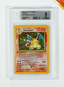 Pokemon BGS 9 Charizard #4 Holo 1st Edition Base Set 1999 Italiano - Picture 1 of 2