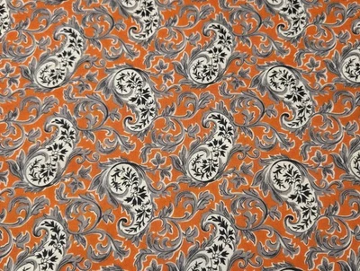 CANDELABRO Paisley Poción Naranja, Verna Mosquera Tela Algodón CUARTO GRASO Foto 1 de 4
