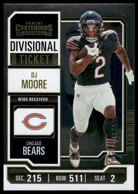 2023 Panini Contenders #18 DJ Moore /149 Divisional Ticket Chicago Bears - Image 1 of 2