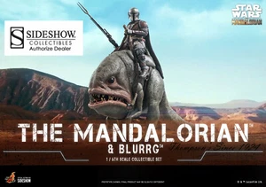 Juego de figuras a escala 1/6 de Sideshow Hot Toys Star Wars Mandalorian y Blurg nuevas en caja 908287 - Imagen 1 de 4