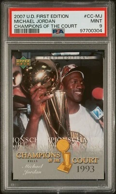 2007 UD FIRST EDITION #CC-MJ MICHAEL JORDAN CHAMPIONS OF THE COURT PSA 9 MINT - Image 1 of 2