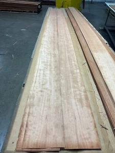 ONE OF A KIND! FIGURED Cherry Raw Wood Veneer 2 sheets 14' x 8'' L3 - Picture 1 of 9
