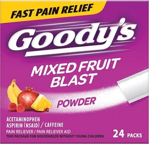 Goody's Extra Strength Headache Powder, Mixed Fruit Blast Flavor, 24 Count - Picture 1 of 8