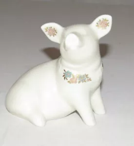 Lenox China Jewels Collection 1992 Maiale con Fiori 2,75x4,75x5 pollici - Foto 1 di 3