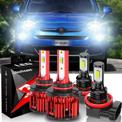 Kit combinado de 4 faros LED blancos + faros antiniebla 6000K para Fiat 500L 2014-2020 Foto 1 de 4