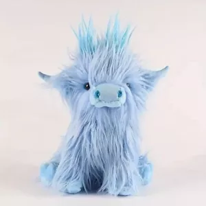Highland Cow Blue 12 Inch Stuffed Animal Plush Toys Toddler Kids Fluffy Dolls - Picture 1 of 1