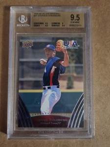 2008-09 Stephen Strasburg Upper Deck USA Rookie Card #21. Graded BGS 9.5