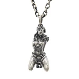 Men's Stainless Steel Sexy Girl Amulet Necklace Pendant Chain Wholesale Gift - Picture 1 of 4