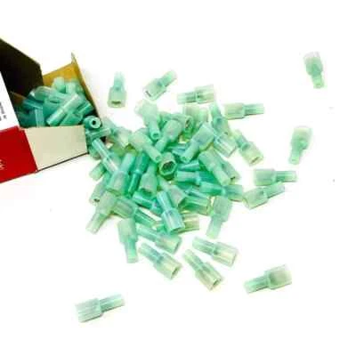 100 pcs 3M C-63-1202X Fully Insulated Male Quick Slide MNU14-187DMIX 14-16 AWG - Image 1 of 4
