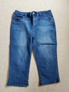 Womens Jeans-D.JEANS-blue stretch denim cropped slim 5-pocket-12 - Picture 1 of 4