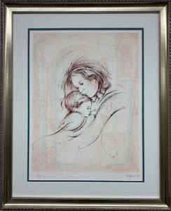 Carol Paolillo "Mutter & Kind" Handsigniert Limited Edition Gerahmte Kunst NEU - Bild 1 von 4