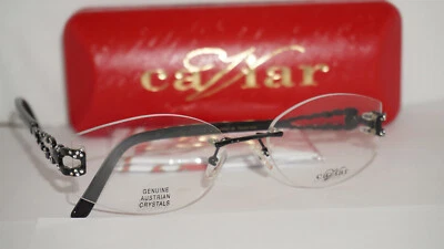 Anteojos Caviar Nuevos Cristales Austrain Negros Sin Borde M2335 C24 55 17 135 Foto 1 de 4