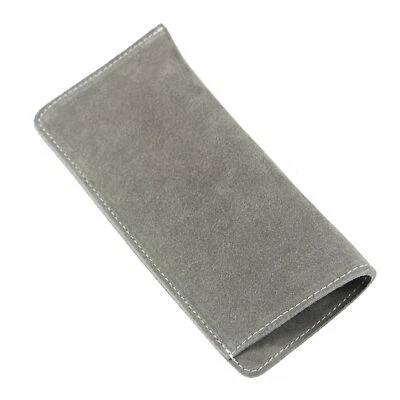 WAYNE'S DOG Cowhide Soft Leather Glasses Case, Suede Open Sunglasses Pouch Portable