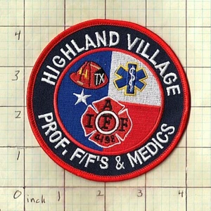 Highland Village Texas Professional Fire Fighters Medics bg33 fire patch - Picture 1 of 1