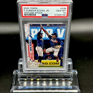 2020 Topps VINTAGE STOCK SP  35/99  Ronald Acuna Ozzie Albies Rare PSA 10 MVP 🔥 - Picture 1 of 3