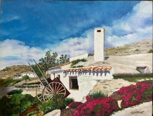 CUADRO OLEO CUEVAS DE GRANADA - Imagen 1 de 3