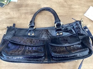 Used Brahmin ombre multi-toned brown shiny leather bag - Picture 1 of 6