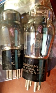 Vintage lot of 2 type 42 RCA Cunningham radio audio vacuum tube valves engraved - Picture 1 of 8