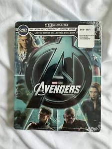 The Avengers - 4K Ultra HD Blu Ray + Digital Code - Best Buy Steelbook SEALED - Picture 1 of 5