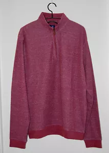 NWT Johnnie-O Men's Currant Red 1/2 Zip Skiles Striped LS Pullover sz XL - Picture 1 of 13