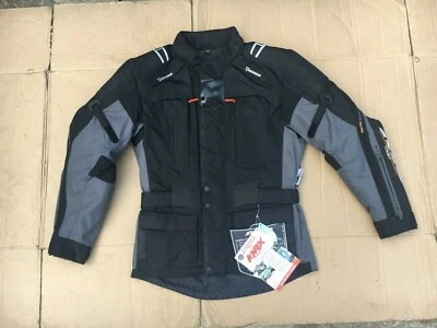 Akito Mens Track Textile Touring Waterproof Motorcycle Jacket UK 36" Chest (H73) - Image 1 of 4