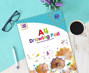 60 SHEETS A4 SKETCH DRAWING PAD WHITE PAPER ARTIST DOODLING BOOK ART CRAFT KIDS - Picture 1 of 7