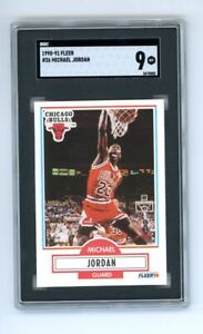 Jordan Michael Fleer 26 1990 Bulls Chicago 1990-91 Basketball Hof Card Sgc 9