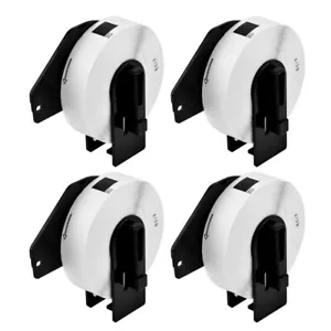 4 rotoli 300 cartelle cartelle cartacee etichette 0,66"x3,4" DK-1203 per Brother QL-700 - Foto 1 di 12