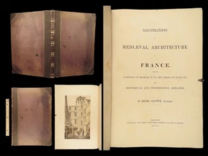 1856 ENORMOUS Medieval French Architecture Charles VII Louis XII Cathedrals - Picture 1 of 24