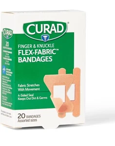 Curad Finger&Knuckle Flex-Fabric Bandages, Assorted Size 20ct. 5 Boxes-100ct - Picture 1 of 7