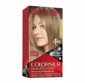 REVLON 3D Colorsilk Beautiful Color Permanent Hair 1 Pack 60 Dark Ash Blonde - Picture 1 of 7