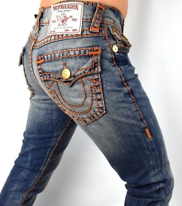 True Religion Men's Rocco Trophy Blue Relaxed Skinny Super T Jeans - 107445 - Picture 1 of 8